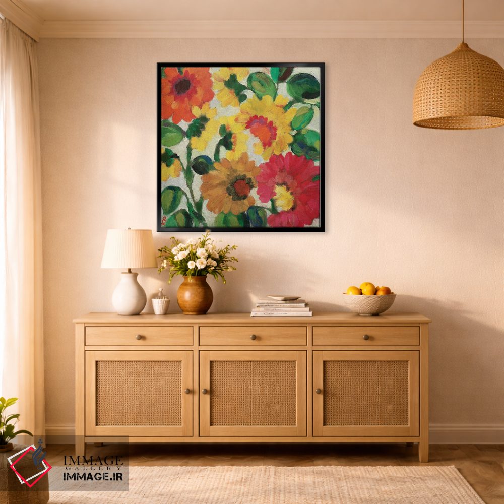 تابلو دکوراتیو زینیاهای زرد اثر کیم پارکر - D1B