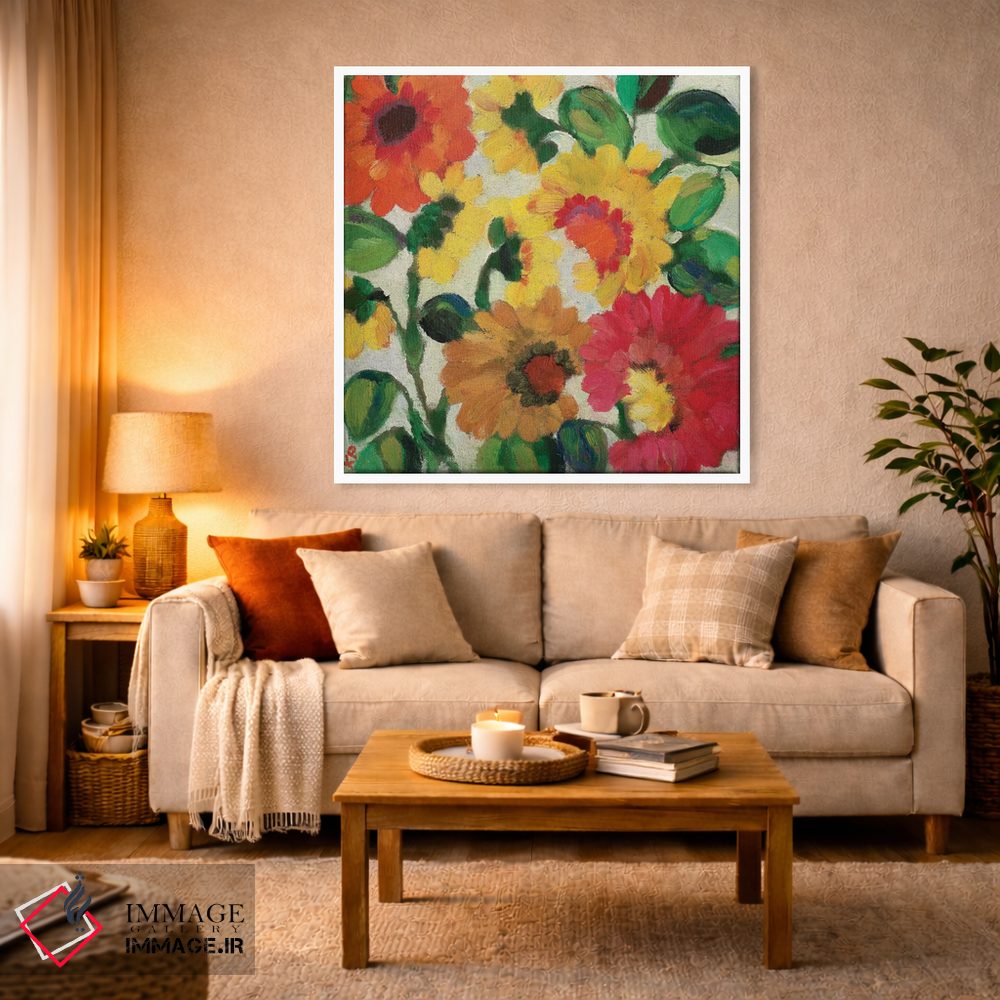 تابلو دکوراتیو زینیاهای زرد اثر کیم پارکر - D2W