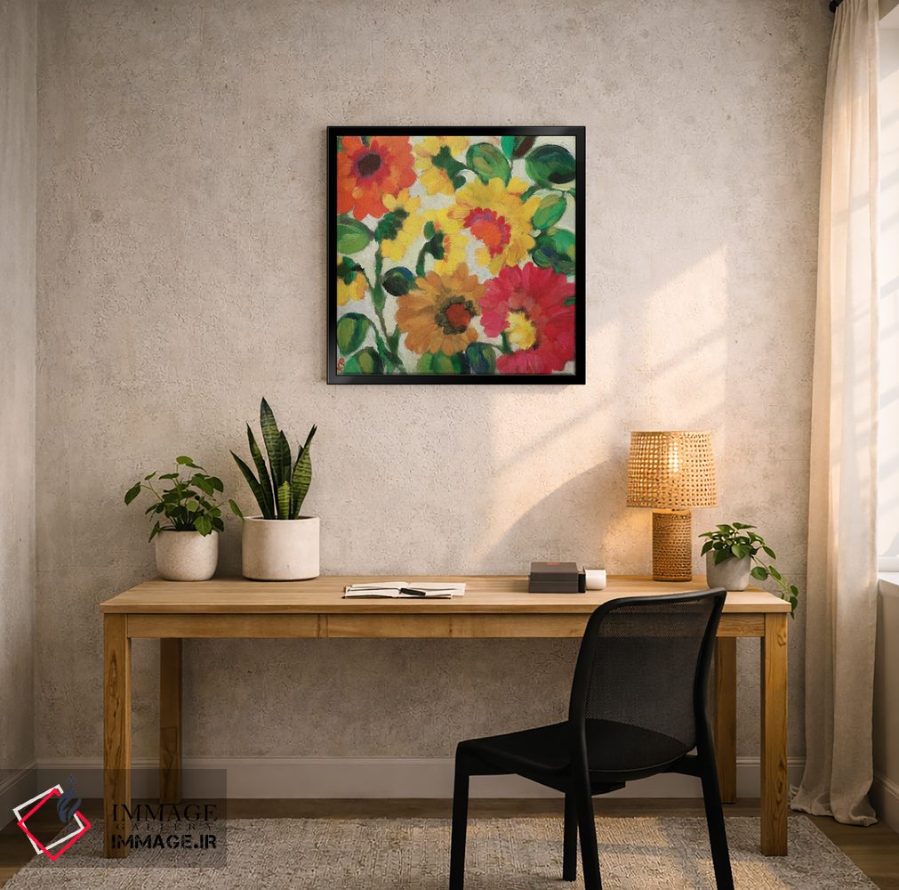 تابلو دکوراتیو زینیاهای زرد اثر کیم پارکر - D5B