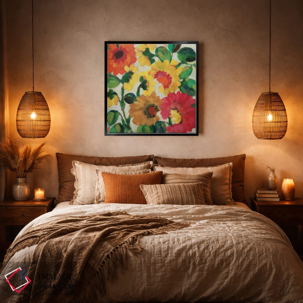 تابلو دکوراتیو زینیاهای زرد اثر کیم پارکر - D6B