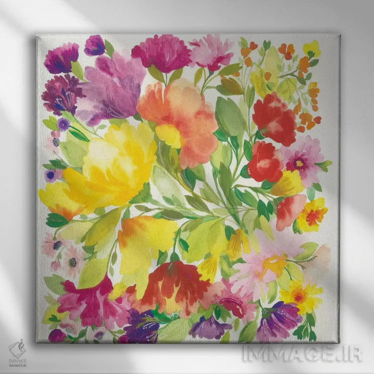 تابلو دکوراتیو لاله های بهاری اثر کیم پارکر - نمای روبهرو روی دیوار