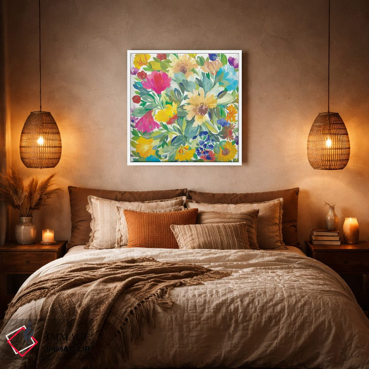 تابلو دکوراتیو جزئیات دسته گل چمنزار اثر کیم پارکر - D4W