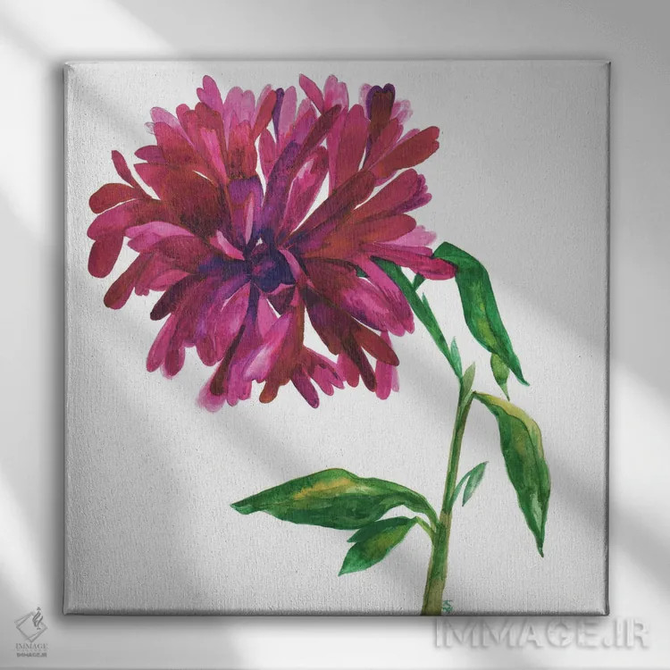 تابلو دکوراتیو مگنولیای ارغوانی اثر کیم پارکر - نمای روبهرو روی دیوار