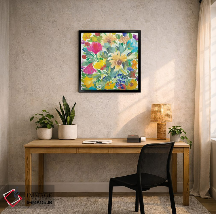 تابلو دکوراتیو جزئیات دسته گل چمنزار اثر کیم پارکر - D5B