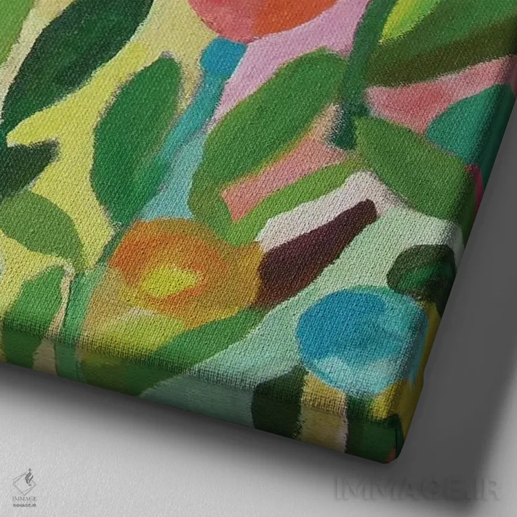 تابلو دکوراتیو باغ لاله اثر کیم پارکر - نمای نزدیک بافت بوم