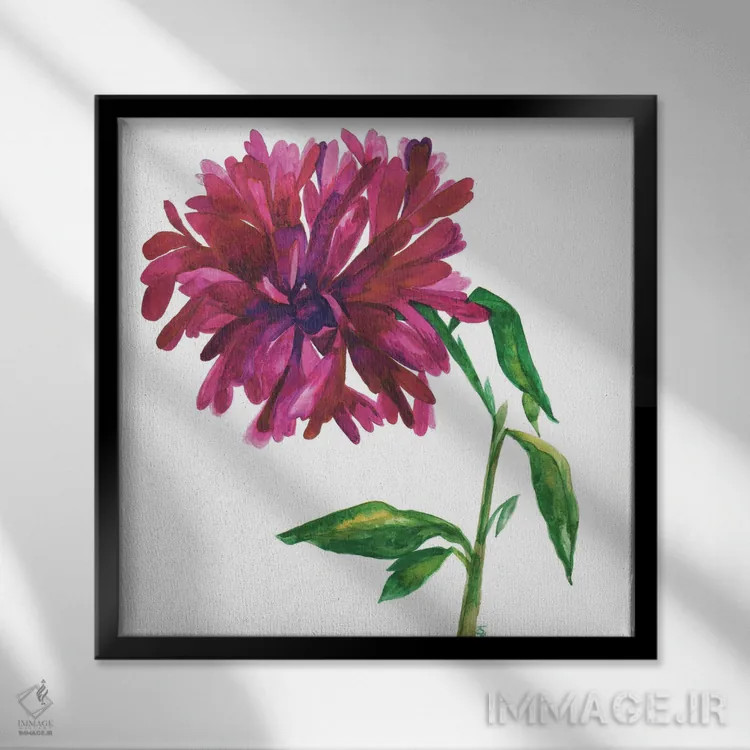 تابلو دکوراتیو مگنولیای ارغوانی اثر کیم پارکر - نمای قابدار مشکی