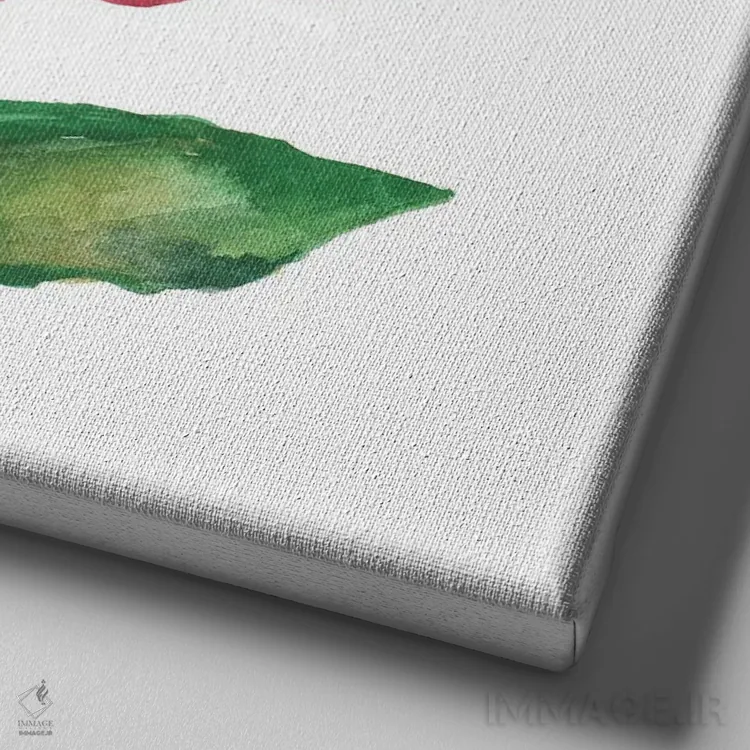 تابلو دکوراتیو مگنولیای قرمز اثر کیم پارکر - نمای نزدیک بافت بوم