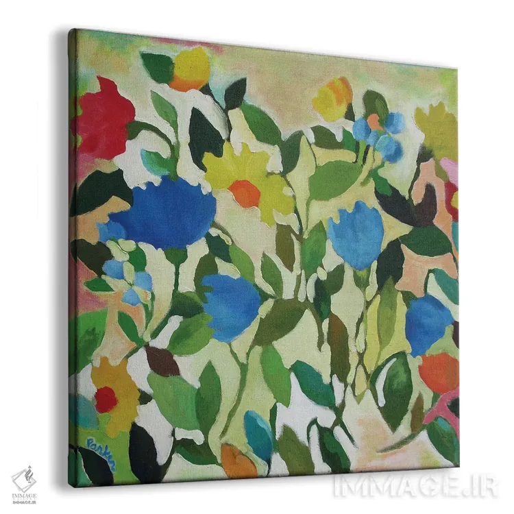 تابلو دکوراتیو لاله های آبی اثر کیم پارکر - نمای پرسپکتیو محصول