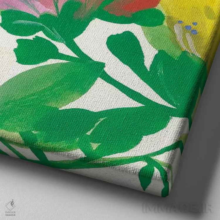 تابلو دکوراتیو دسته گل درخت گل یخ ۳ اثر کیم پارکر - نمای نزدیک بافت بوم