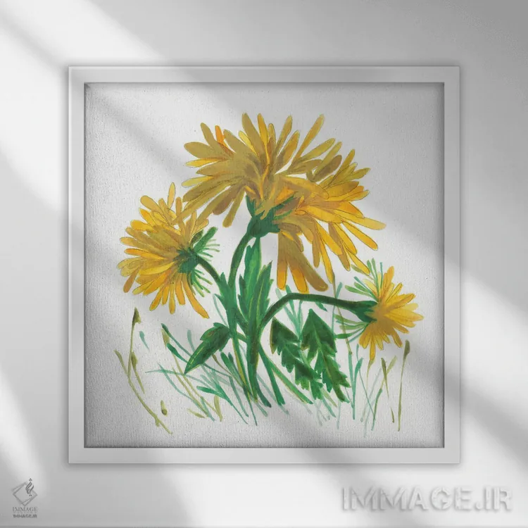 تابلو دکوراتیو قاصدک ها ۲ اثر کیم پارکر - نمای قابدار سفید