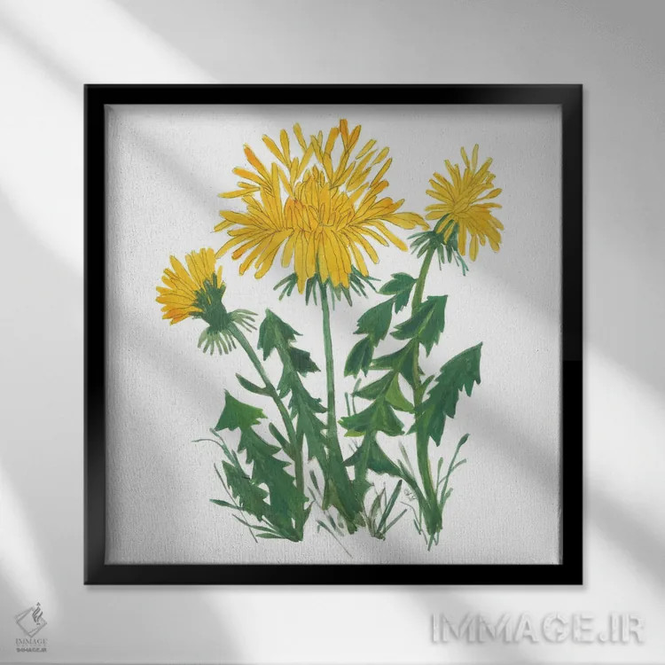 تابلو مدرن سه قاصدک اثر کیم پارکر - نمای قابدار مشکی