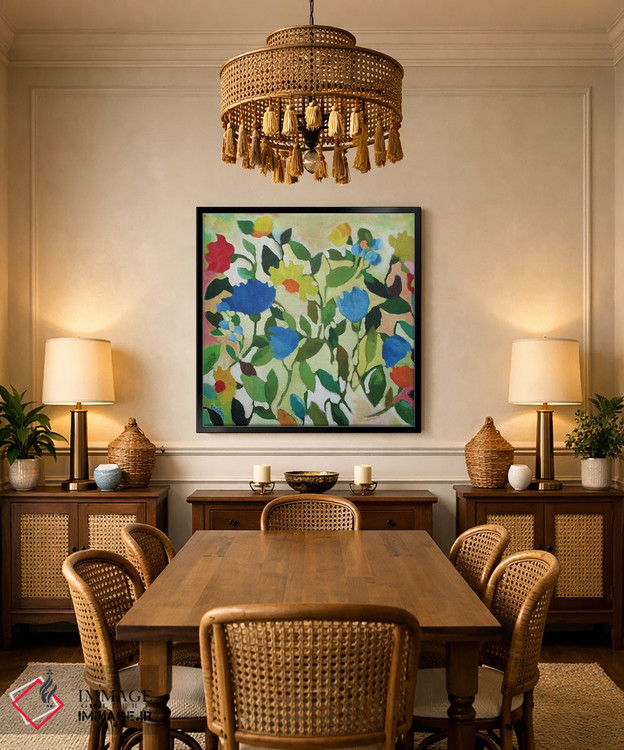 تابلو دکوراتیو لاله های آبی اثر کیم پارکر - D2B