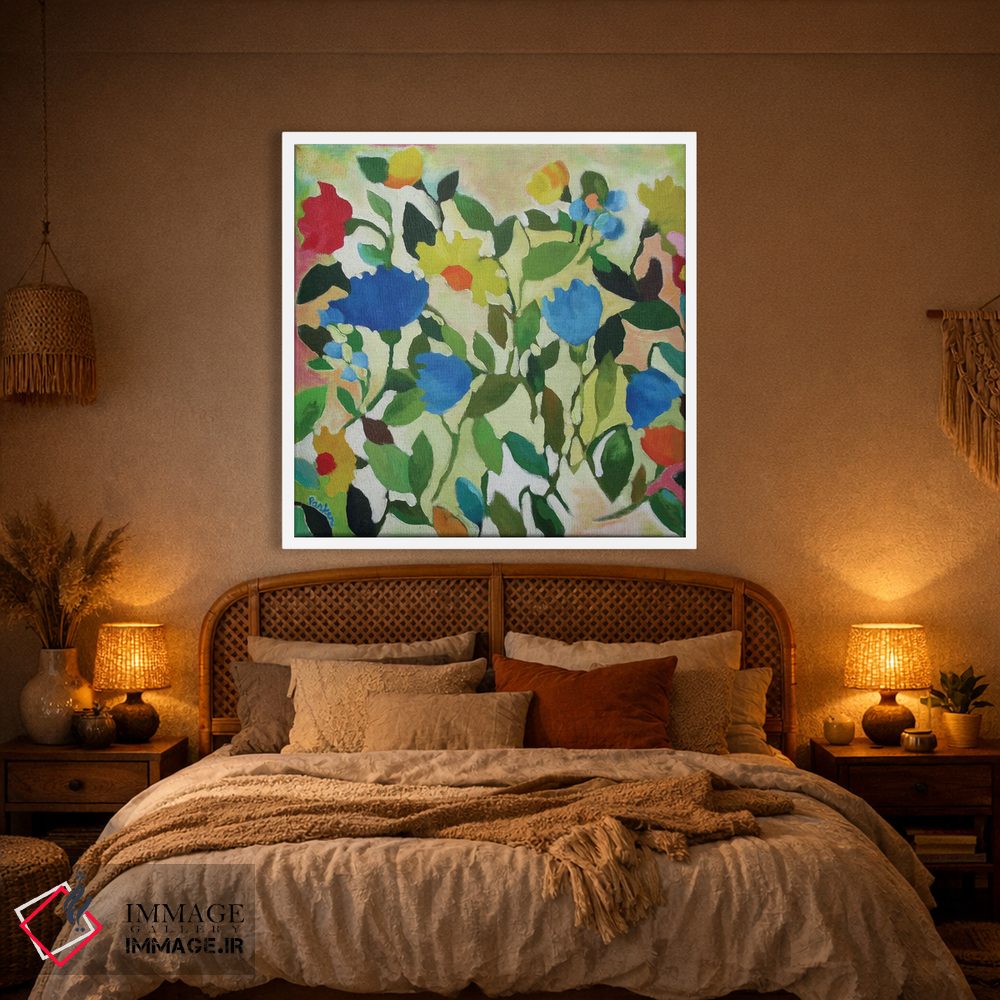 تابلو دکوراتیو لاله های آبی اثر کیم پارکر - D1W