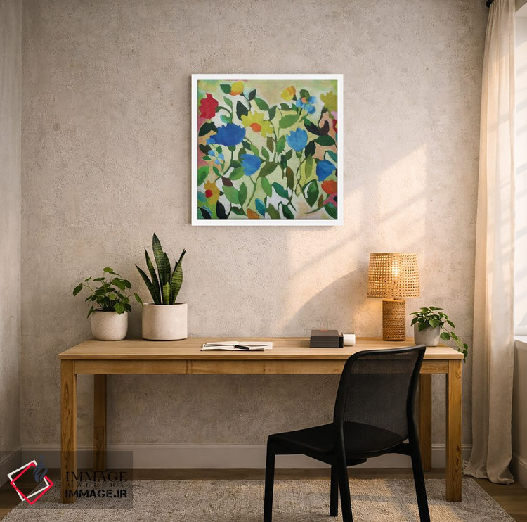 تابلو دکوراتیو لاله های آبی اثر کیم پارکر - D3W