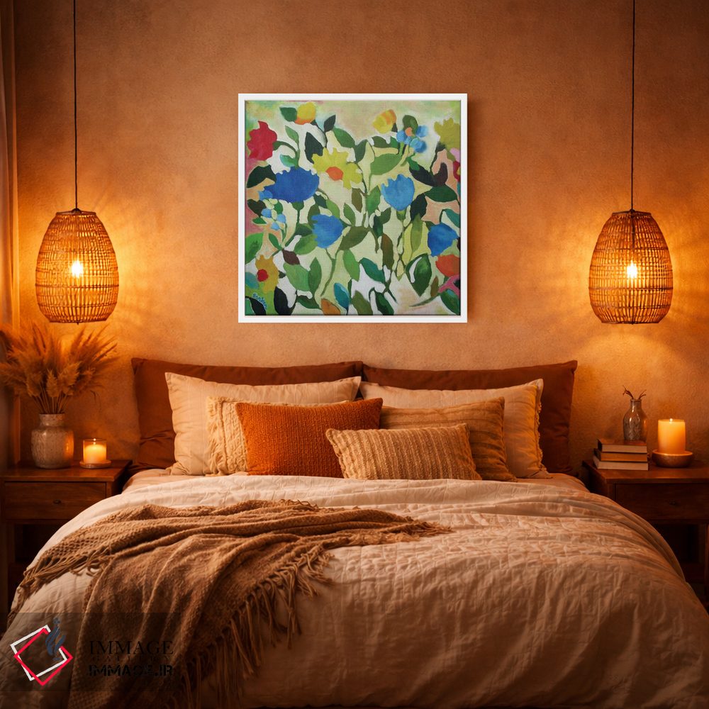 تابلو دکوراتیو لاله های آبی اثر کیم پارکر - D4W