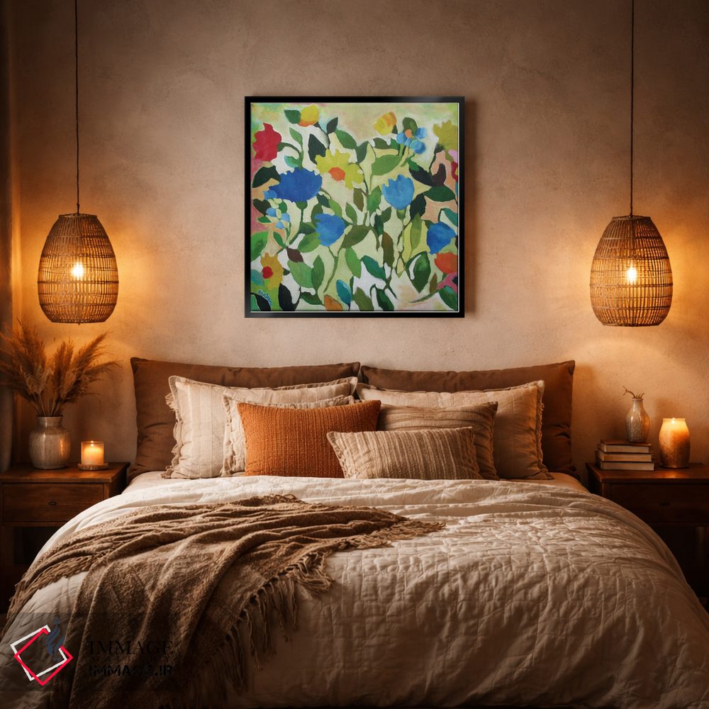 تابلو دکوراتیو لاله های آبی اثر کیم پارکر - D5B