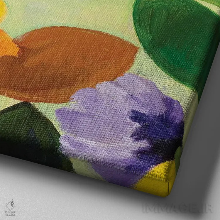 تابلو دکوراتیو مروارید ژربر ۲ اثر کیم پارکر - نمای نزدیک بافت بوم