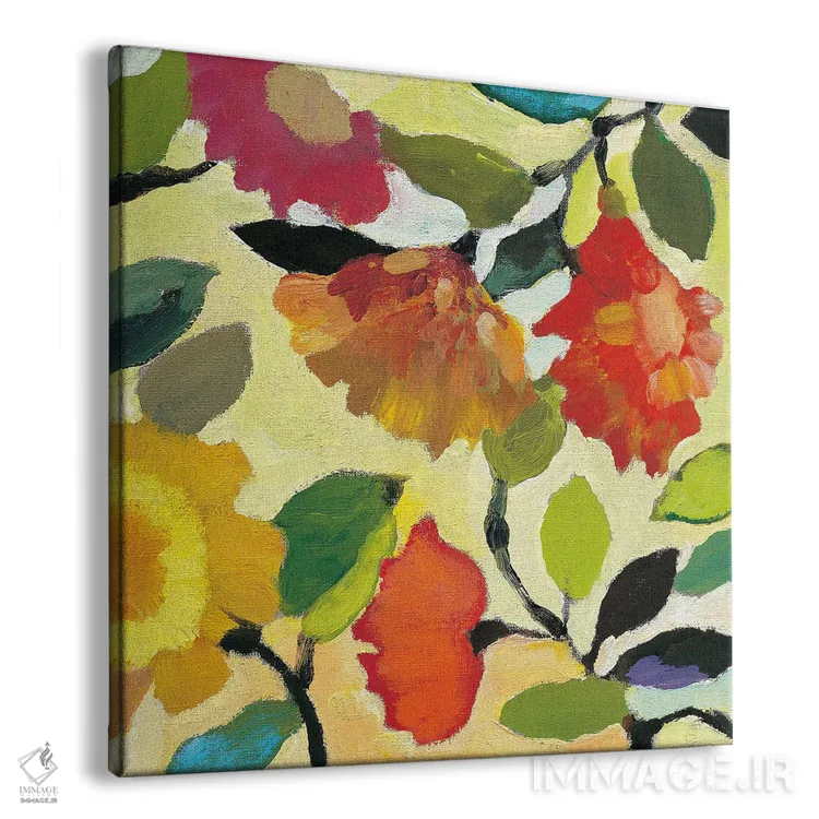 تابلو دکوراتیو کاشی گل دار ۱ اثر کیم پارکر - نمای پرسپکتیو محصول