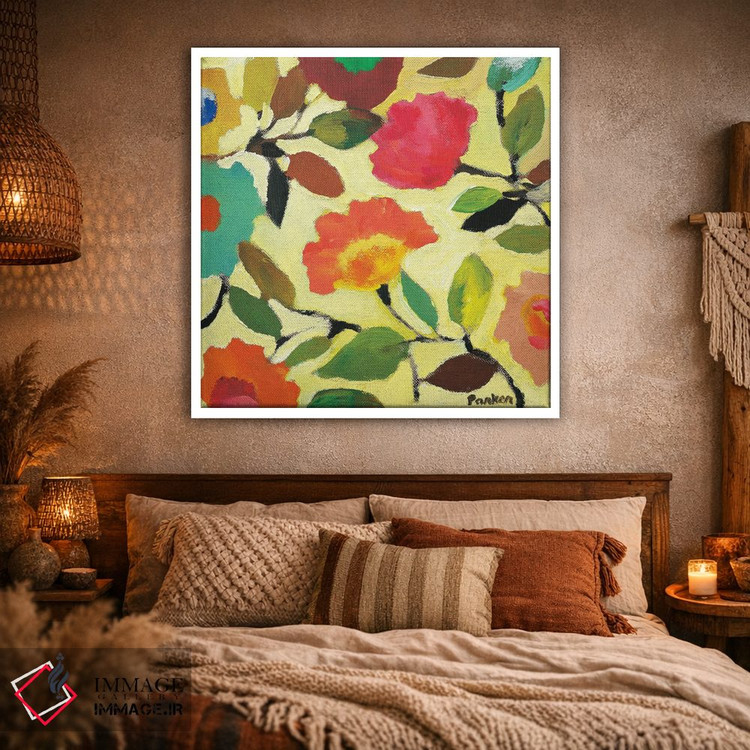 تابلو دکوراتیو کاشی گل دار ۴ اثر کیم پارکر - D1W