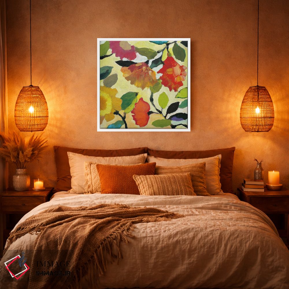 تابلو دکوراتیو کاشی گل دار ۱ اثر کیم پارکر - D3W