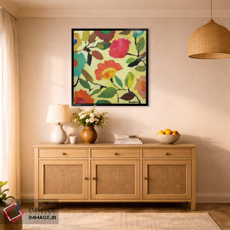 تابلو دکوراتیو کاشی گل دار ۴ اثر کیم پارکر - D2B