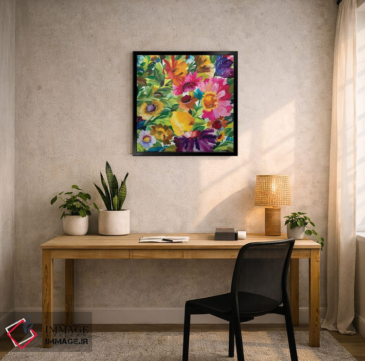 تابلو دکوراتیو دسته گل بازار اثر کیم پارکر - D5B