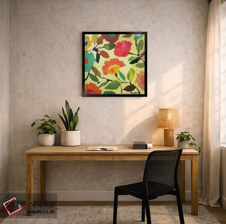تابلو دکوراتیو کاشی گل دار ۴ اثر کیم پارکر - D6B