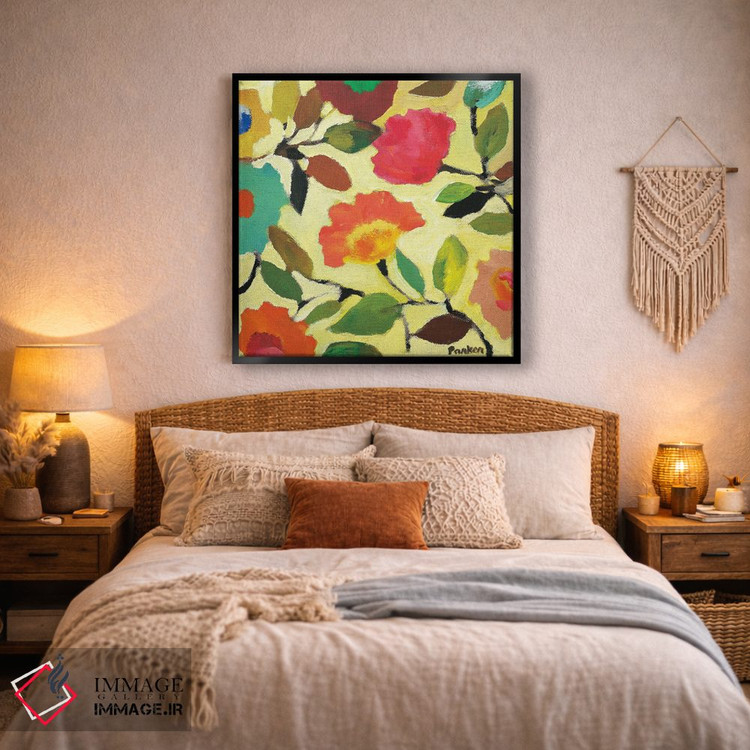 تابلو دکوراتیو کاشی گل دار ۴ اثر کیم پارکر - D4B