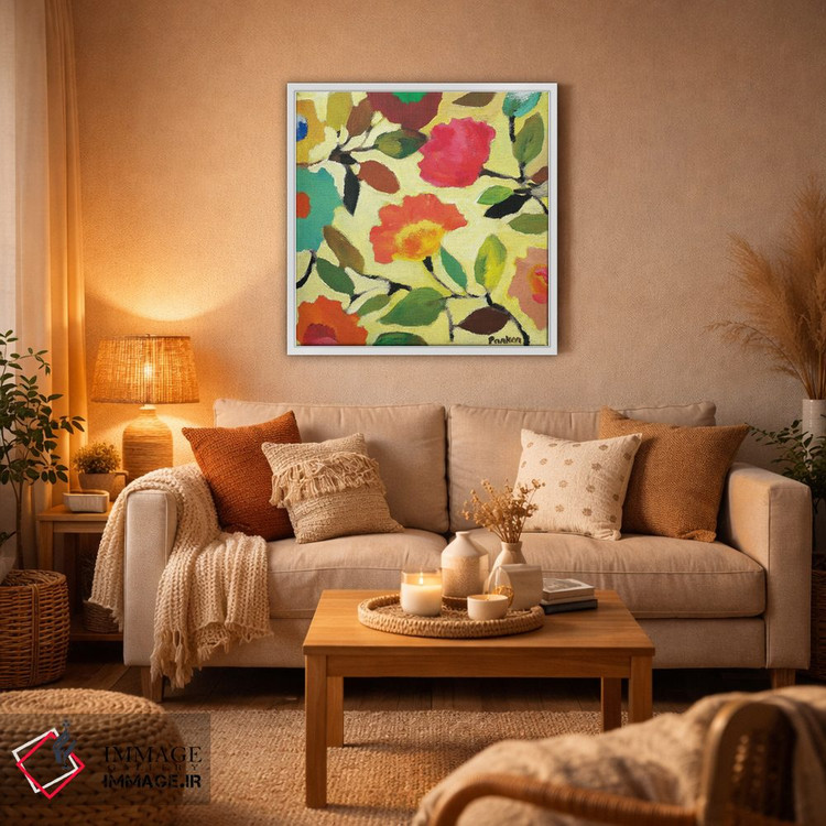 تابلو دکوراتیو کاشی گل دار ۴ اثر کیم پارکر - D5W