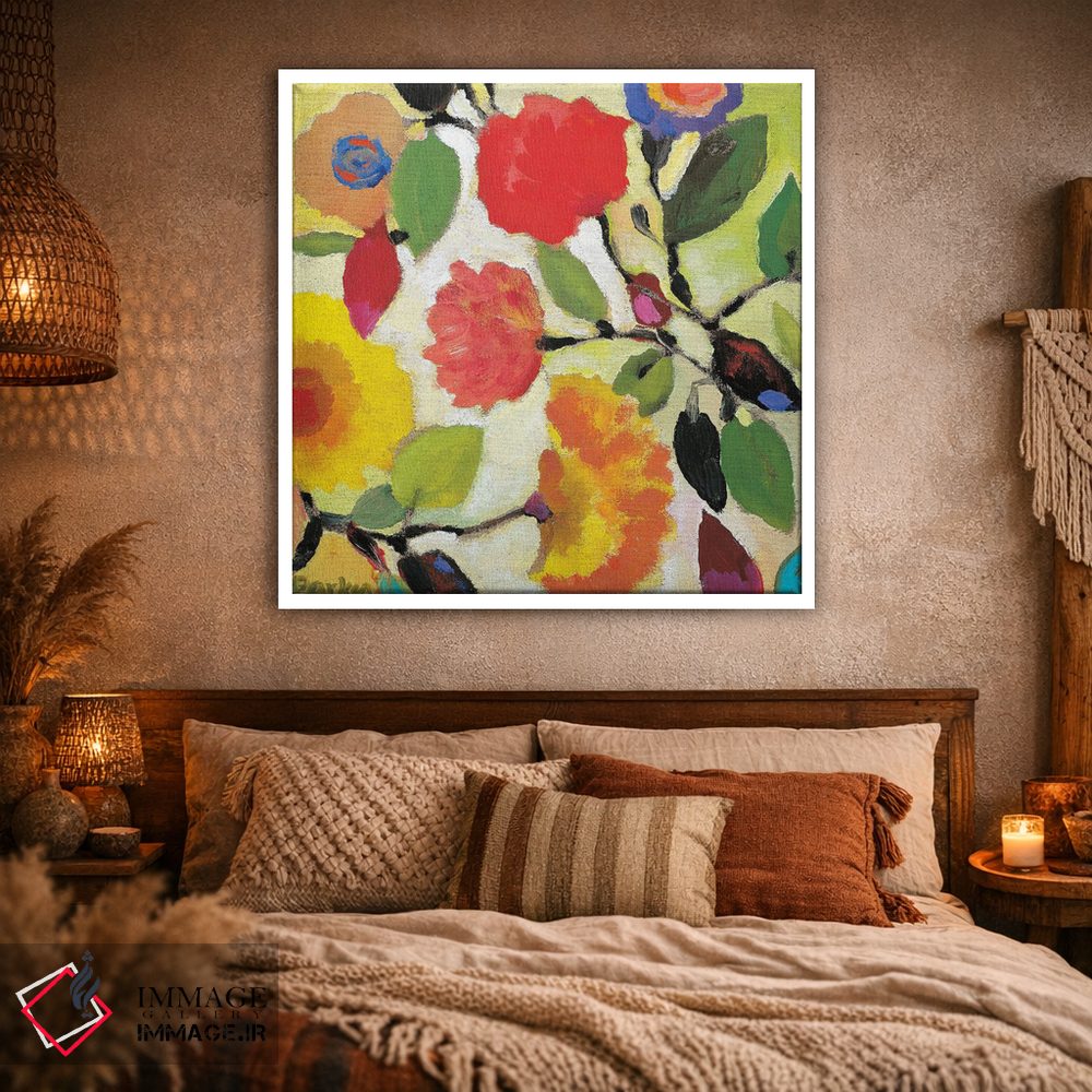 تابلو دکوراتیو کاشی گل دار ۳ اثر کیم پارکر - D1W