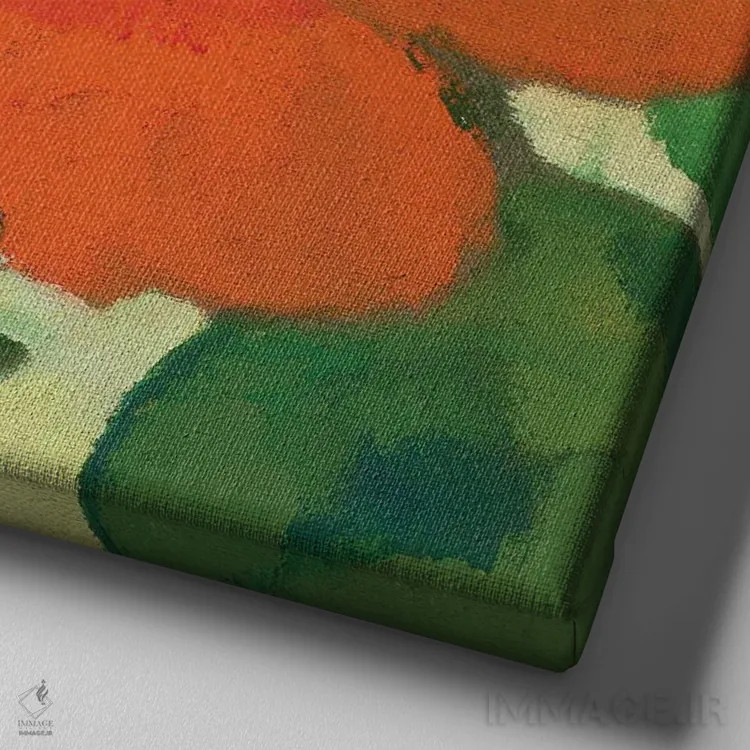 تابلو دکوراتیو باغ شقایق دریایی IV اثر کیم پارکر - نمای نزدیک بافت بوم