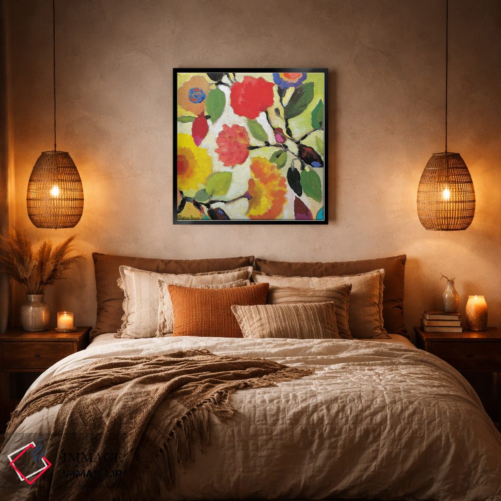 تابلو دکوراتیو کاشی گل دار ۳ اثر کیم پارکر - D6B