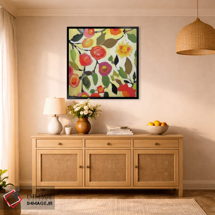 تابلو دکوراتیو کاشی گل دار ۲ اثر کیم پارکر - D1B