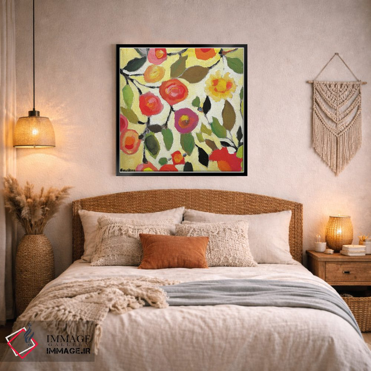 تابلو دکوراتیو کاشی گل دار ۲ اثر کیم پارکر - D3B