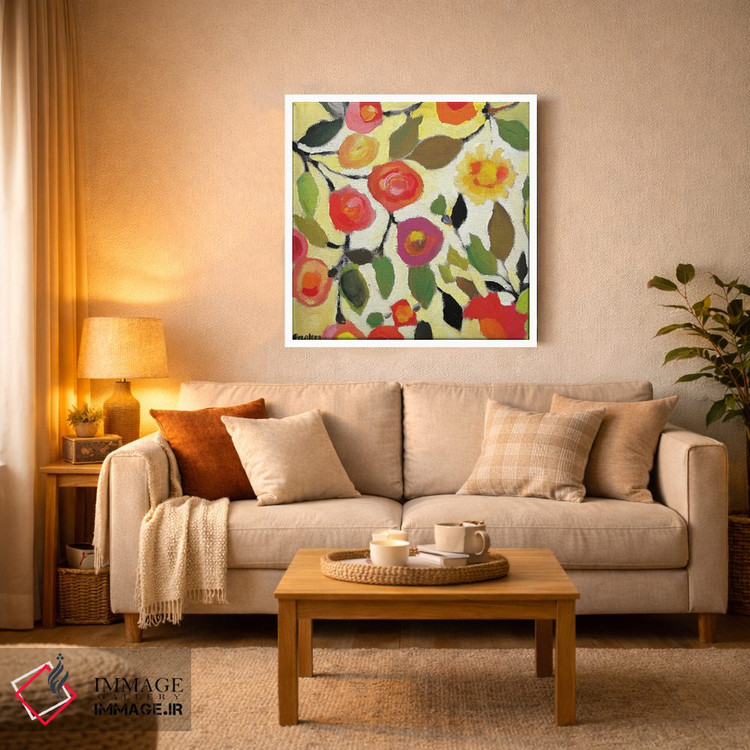 تابلو دکوراتیو کاشی گل دار ۲ اثر کیم پارکر - D2W