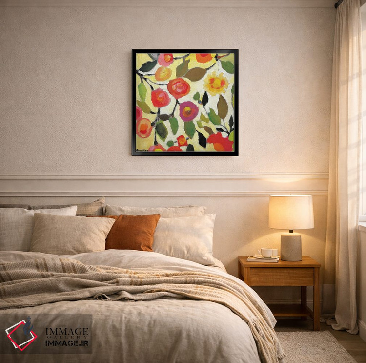 تابلو دکوراتیو کاشی گل دار ۲ اثر کیم پارکر - D6B