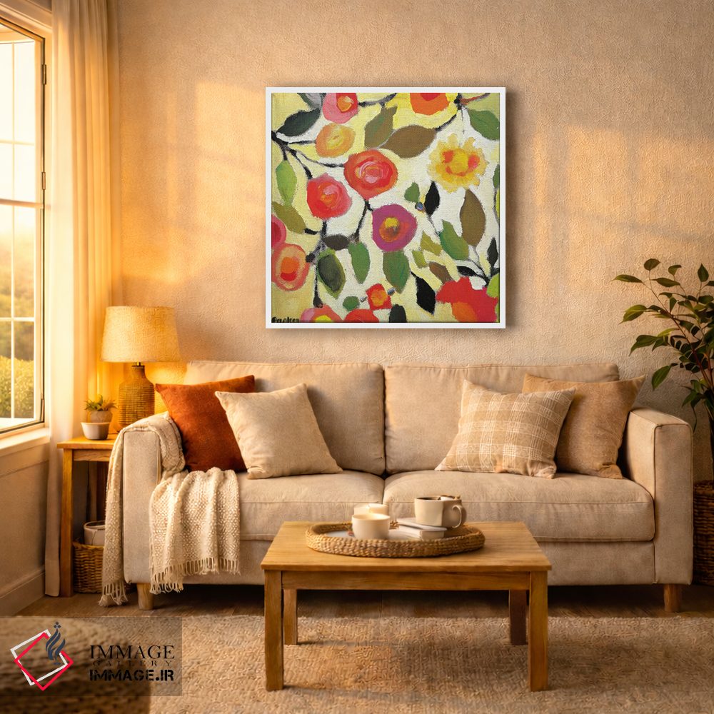 تابلو دکوراتیو کاشی گل دار ۲ اثر کیم پارکر - D5W