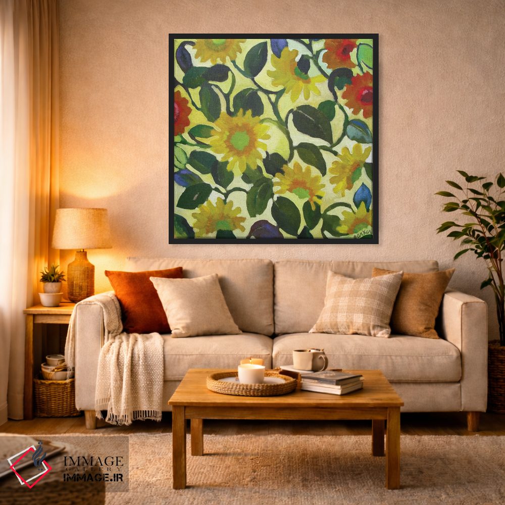 تابلو دکوراتیو گل های آفتابگردان اثر کیم پارکر - D2B