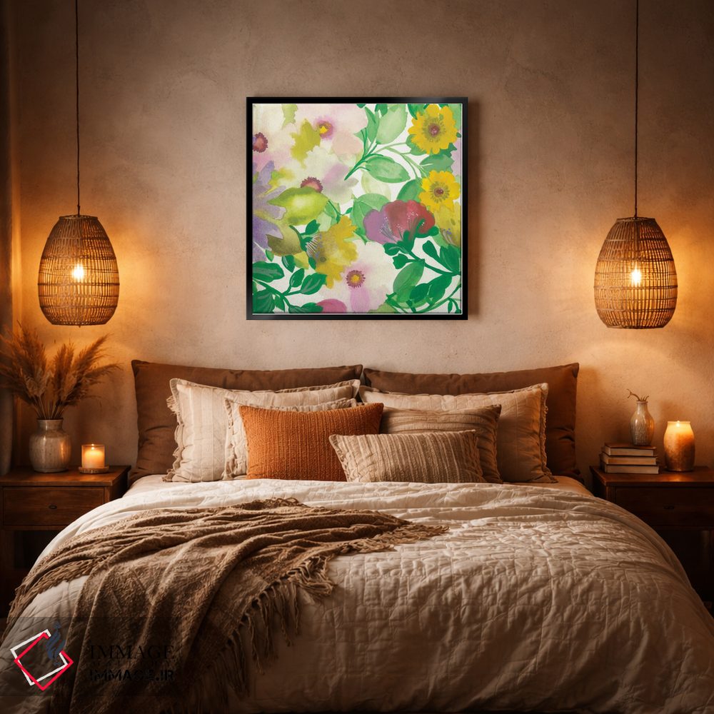 تابلو دکوراتیو دسته گل درخت گل یخ ۲۲A اثر کیم پارکر - D6B