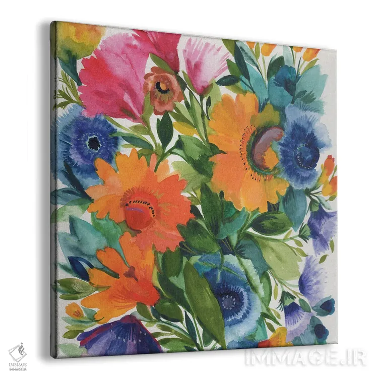 تابلو مدرن شقایق های آبی اثر کیم پارکر - نمای پرسپکتیو محصول