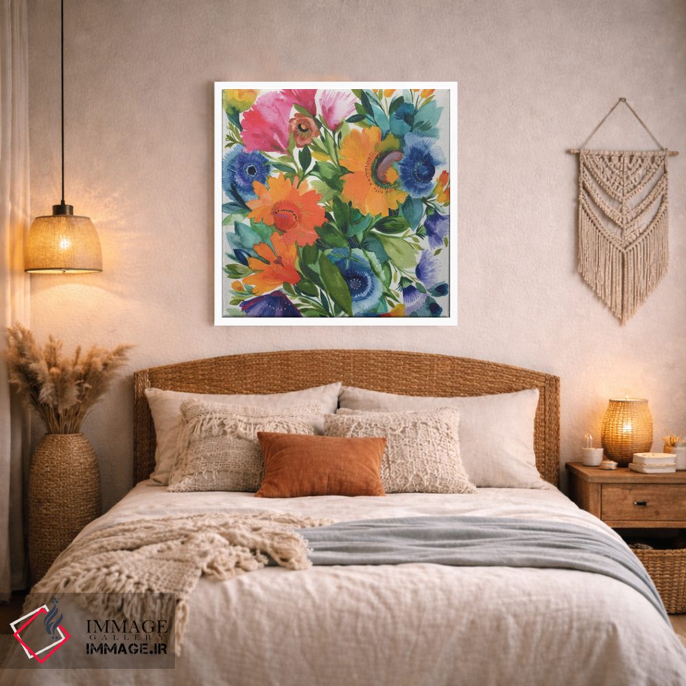 تابلو مدرن شقایق های آبی اثر کیم پارکر - D2W