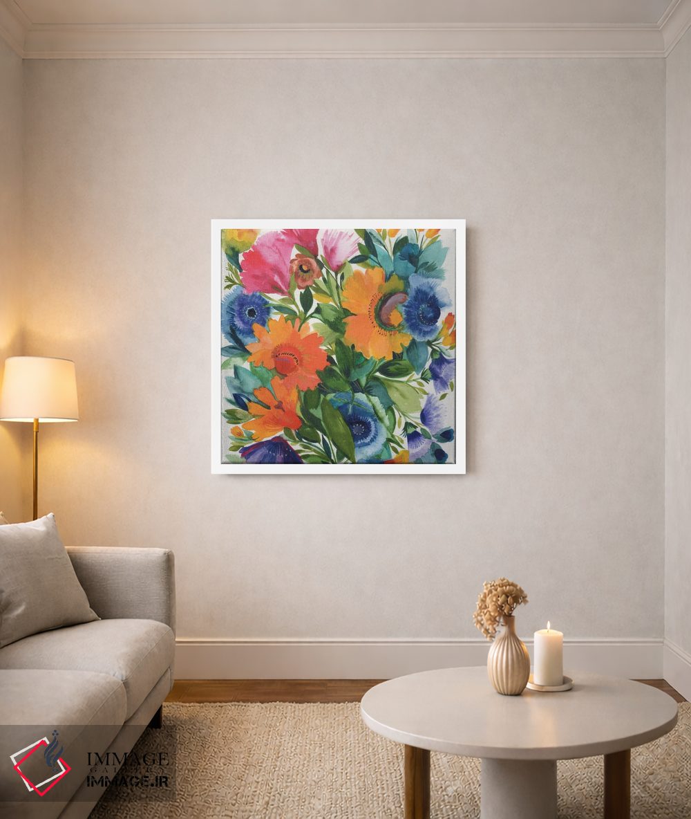 تابلو مدرن شقایق های آبی اثر کیم پارکر - D3W