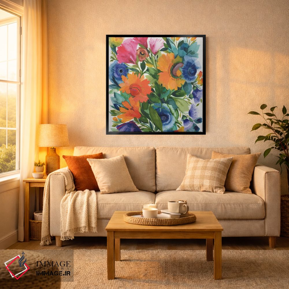 تابلو مدرن شقایق های آبی اثر کیم پارکر - D4B