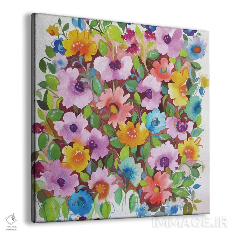تابلو دکوراتیو بنفشه های تابستانی اثر کیم پارکر - نمای پرسپکتیو محصول
