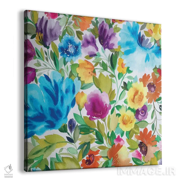 تابلو دکوراتیو زینیاهای فیروزه ای اثر کیم پارکر - نمای پرسپکتیو محصول