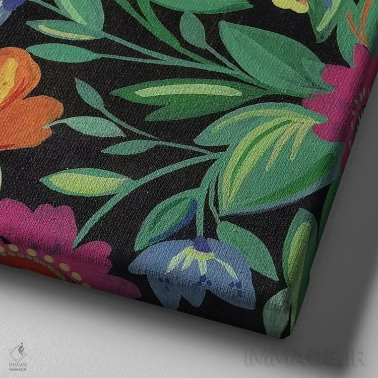 تابلو دکوراتیو باغ جامائیکا اثر کیم پارکر - نمای نزدیک بافت بوم