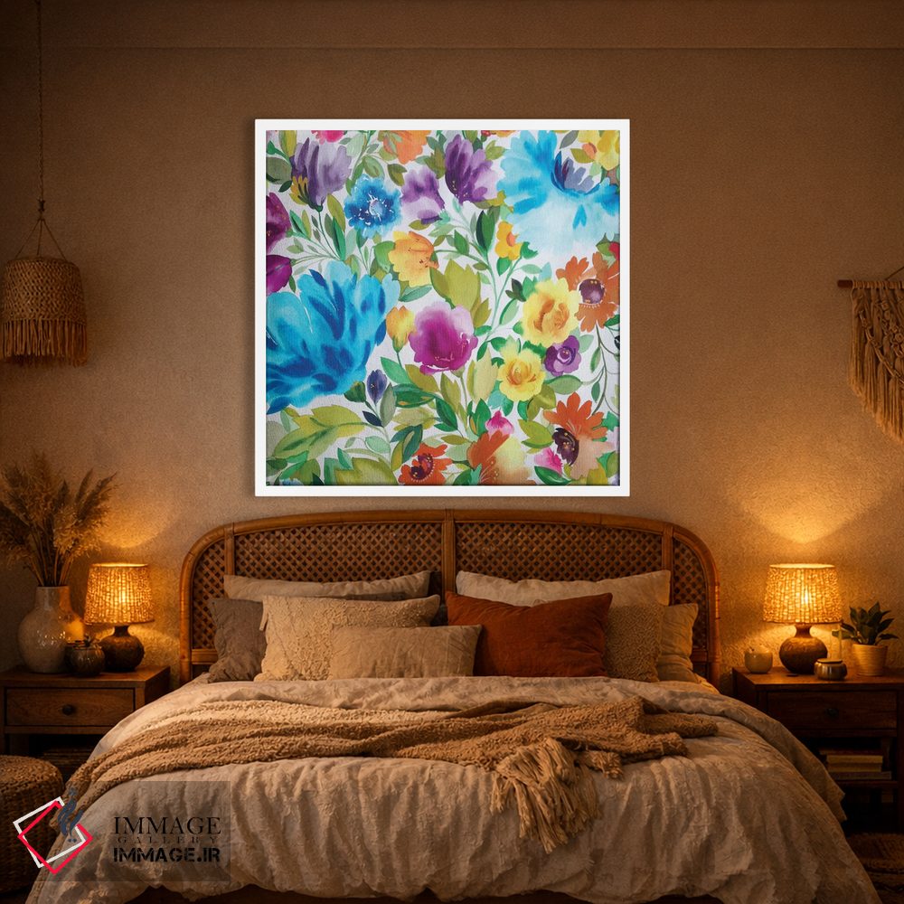 تابلو دکوراتیو زینیاهای فیروزه ای اثر کیم پارکر - D1W