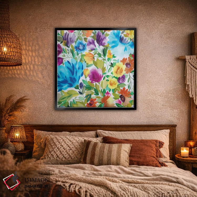 تابلو دکوراتیو زینیاهای فیروزه ای اثر کیم پارکر - D2B