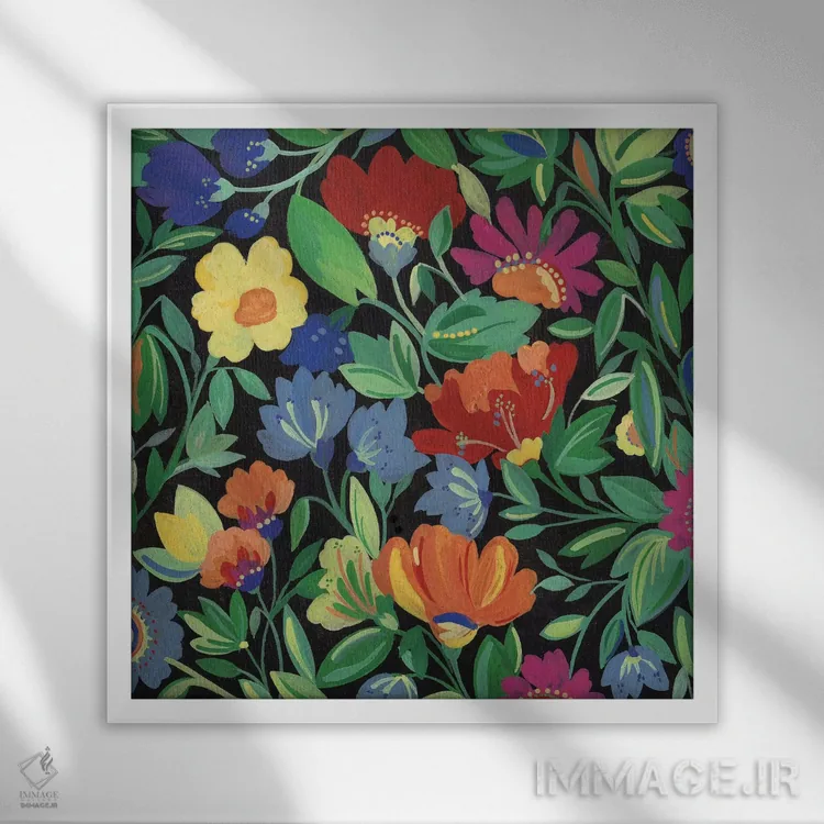 تابلو دکوراتیو باغ جامائیکا اثر کیم پارکر - نمای قابدار سفید