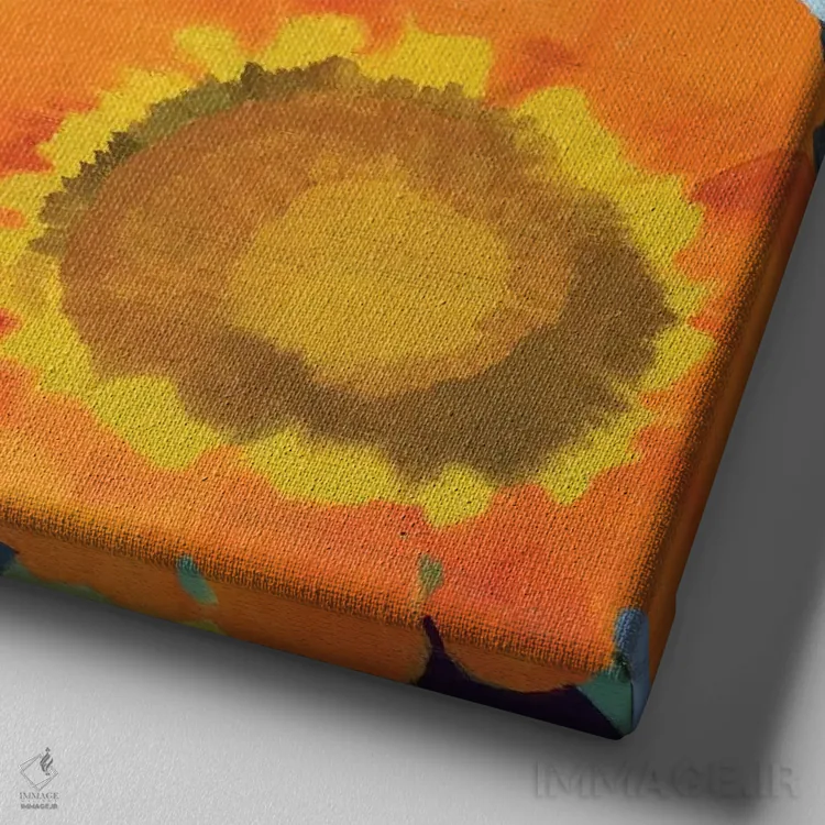 تابلو دکوراتیو گل های بازار II اثر کیم پارکر - نمای نزدیک بافت بوم